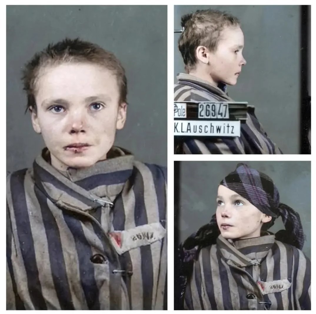 archeohistories's tweet photo. The Haunting Story of Czesława Kwoka... 

No Holocaust portrait would leave as deep an impression on photographer Wilhelm Brasse as the one he took of 14-year-old Czesława Kwoka. The image is stripped of innocence, framed by the harsh reality of one of history’s darkest chapters. Dressed in the uniform of a concentration camp inmate, with her hair shaved and eyes dulled by fear, Krystyna's photograph reflects not only her own suffering but the immense cruelty inflicted upon countless children during the Holocaust.

..... 

The prisoner registration photo captures a haunting moment frozen in time—a young Polish girl, only 13 years old, staring solemnly into the camera at Auschwitz. Czesława was a young Polish Catholic girl, deported to Auschwitz in December 1942 from the Zamość region during the Nazi campaign to ethnically cleanse parts of occupied Poland. She arrived at the camp with her mother, Katarzyna Kwoka, who was also imprisoned. Czesława was one of approximately 20,000 children sent to Auschwitz—fewer than 650 survived. She did not speak German and had no idea what was happening to her. Wilhelm Brasse, a fellow prisoner forced to work as a photographer in the Auschwitz Identification Service, later recalled:

“She was so young and so terrified. The girl didn’t understand why she was there and couldn’t understand what was being said to her. A Kapo—a prisoner overseer—struck her in the face with a stick, likely out of frustration. Such a beautiful young girl, so innocent. She cried, but she could do nothing.

To tell you the truth, I felt as if I was being hit myself. But I couldn’t interfere—it would have been fatal for me. You could never say anything.”

Czesława was photographed shortly after the beating, her face visibly bruised. She was among thousands of Polish civilians—including many children—who were rounded up by the Nazi regime and deported to concentration camps. Her deportation to Auschwitz, a place designed for systematic extermination, marked the end of her childhood and the beginning of unimaginable hardship. The fact that she survived only five months in the camp speaks to the brutal conditions that awaited her—hunger, forced labor, disease, and the ever-present threat of execution. On March 12, 1943, her life was extinguished at the age of 14 with a phenol injection to the heart, leaving behind only this solemn image and the record of her untimely death. Her mother had died a few weeks earlier.

Years later, Brasse explained that the trauma of photographing the faces of the condemned haunted him long after the war:

“When I started taking pictures again, I saw the dead. I would be standing, taking a photograph of a young girl for her portrait, but behind her, I would see them like ghosts. I saw all those big eyes, terrified, staring at me. I could not go on.”

Despite the emotional toll, Brasse preserved over 40,000 prisoner photographs during his time in Auschwitz. Because of his work, the face of Czesława Kwoka—and thousands of others who perished in the Holocaust—survives today as a solemn reminder of the human cost of hatred. 

Today, this photograph serves as both a memorial and a testimony. It reminds us that the victims of the Holocaust were not just statistics, but individual lives, each with their own hopes, fears, and futures stolen. Her face, captured in a moment of silence and resignation, urges us never to forget the innocent lives destroyed by hatred and tyranny. Through remembrance, we honor Krystyna and millions like her—ensuring that their stories, however brief, continue to echo through history. 

© Reddit

#archaeohistories