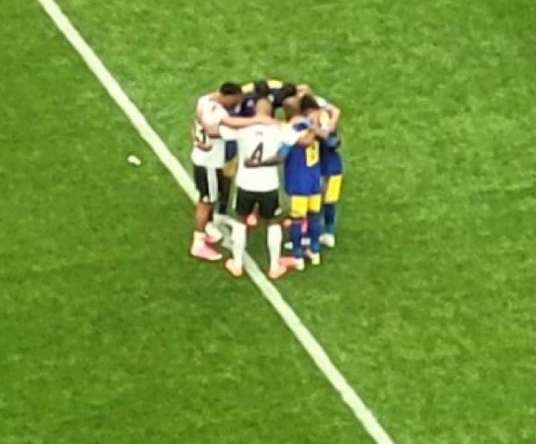 TouchlineX's tweet photo. 🚨🗣️ Felix Nmecha on why he prayed with the Curacao National Team after the game:

"In the match we are rivals, but after the game we are all Christians and we are all brothers."  

"We shared a short prayer because we believe that Jesus is glorified through the game." https://t.co/O9cgyb2PHl