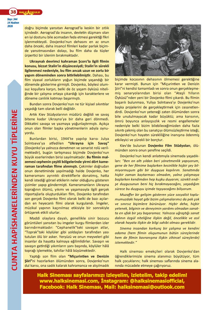 HalkSinemasi1's tweet photo. Halk Sineması:
Gerçeğin Sesi Halk Okulu Dergisi'nin 344. Sayısı Yayımlandı
Halk Okulu Dergisi'nin 344. Sayısında Yer Alan Yazımızı Halkımızla Paylaşıyoruz

"Sovyet Sinemasının İlk Kuşak Yönetmenlerinden: Dovjenko"
@SeferSelvix @ibrhmvarli @DiskSine @sinematvsen @biroymb #Film https://t.co/oHFmO8zIiK