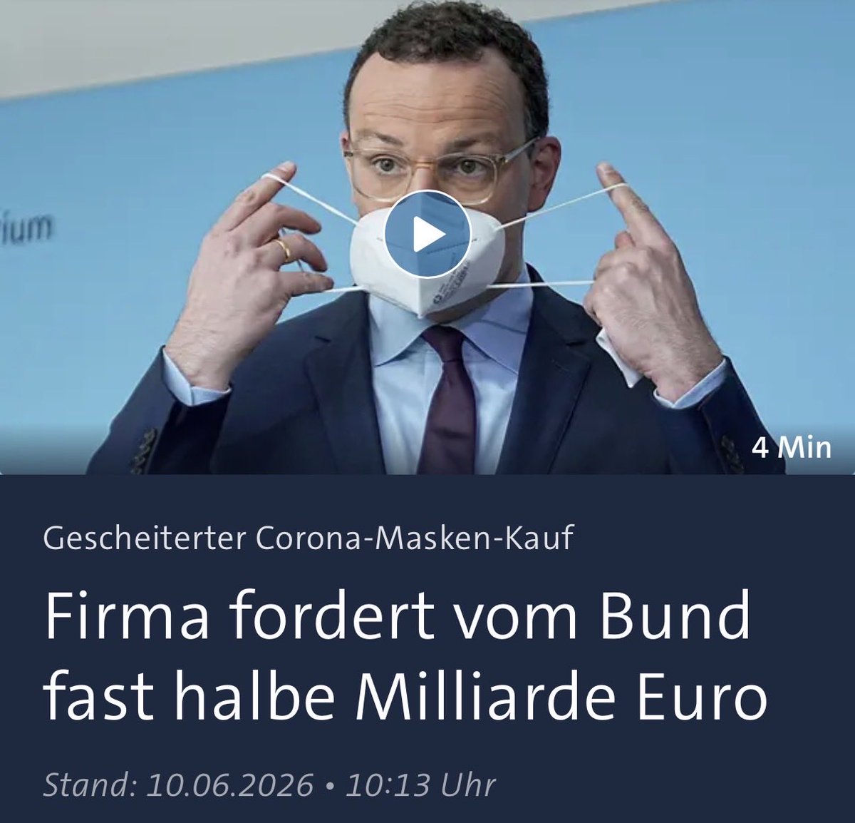 RolandFaude's tweet photo. Guten Morgen ,auch heute muss man es wieder klar sagen, Problematisch halte ich, wenn der unbeliebteste Typ Deutschlands (Spahn) noch im Amt sein kann der ca. 12 Milliarden Steuerschaden verursacht hat, schon 90 Millionnen Anwaltskosten verschlungen hat und täglich die Bürger eine Million € Zinsen kostet. Spahn gehört ohne Wenn und Aber endlich vor einen Untersuchungsausschuss und es ist beschämend ihn noch zu hören mit seinen Nebelkerzen der Ablenkung ,von seiner eigenen Schande😌