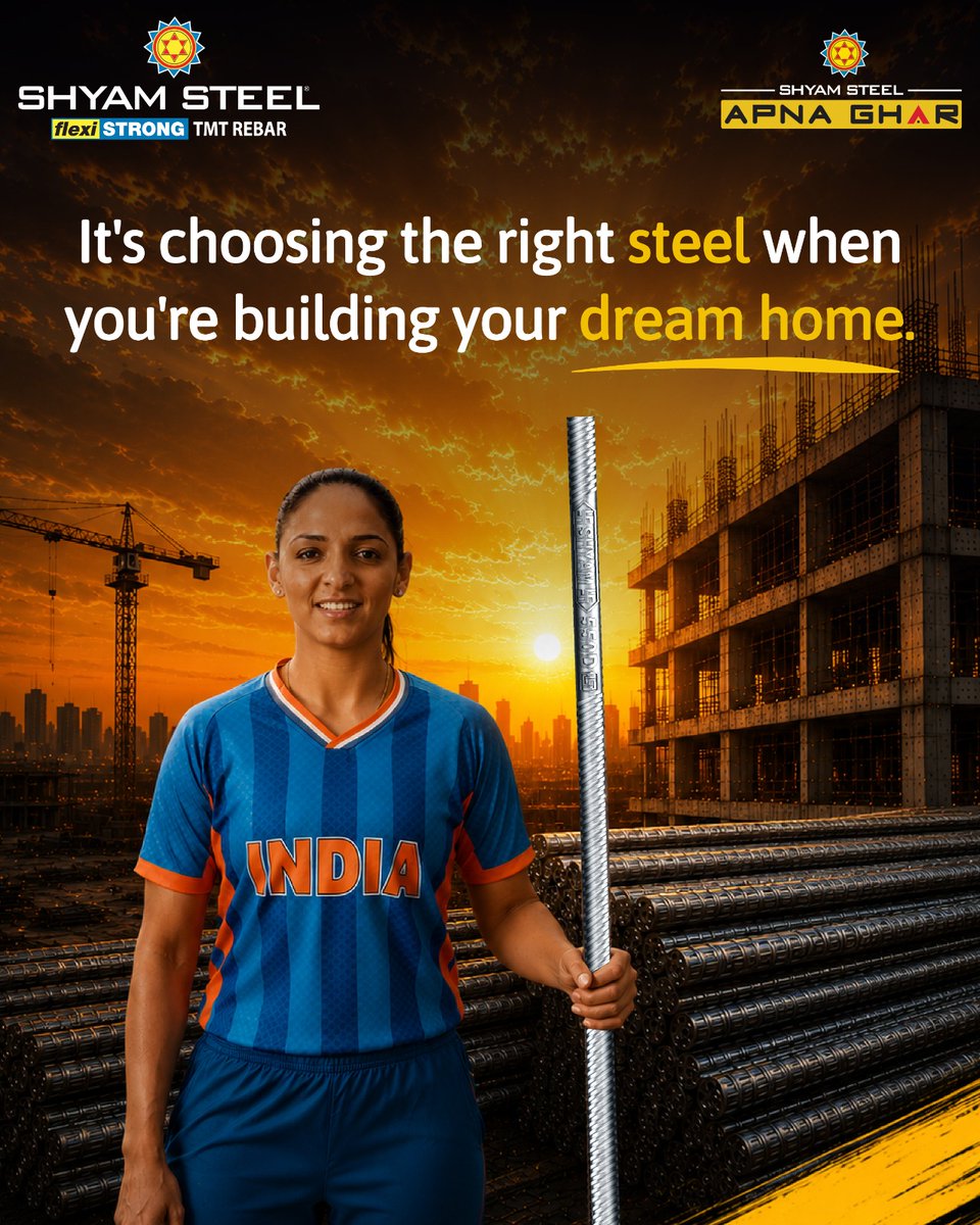 ShyamSteelIndia's tweet photo. The Right Bat changed the game. Now it's your turn to make a game-changing decision.
Because when you're building a home, every choice matters and the right switch can make all the difference.
#MakeTheRightSwitch #ShyamSteelIndia #BuildStrong #TheRightSwitch #StrengthThatLasts https://t.co/9RtlmHunYR