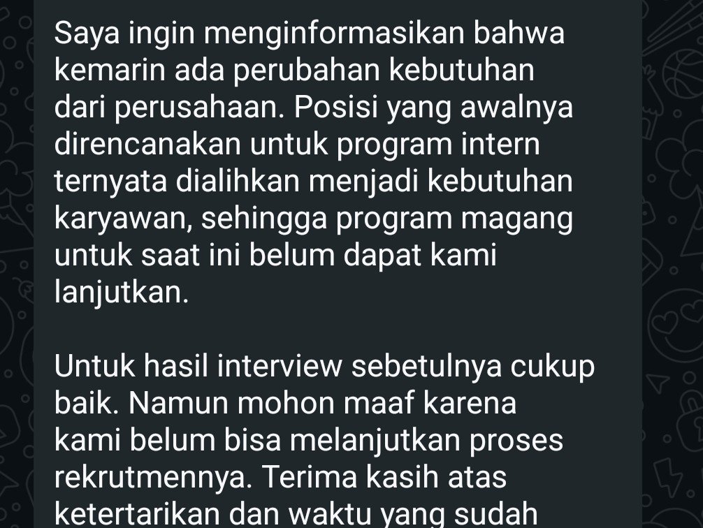 rextury's tweet photo. jujur sedih banget, sesusah itu sekarang buat daftar kerja, padahal hanya untuk posisi intern dan sudah dua kali ngelewatin proses interview tapi tetap aja hasilnya mengecewakan, ya Allah aku cuma mau kerja ya Allah😭🙏🙏 https://t.co/BpL9L9HHKE