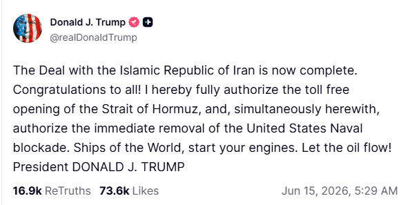 Ratconcal's tweet photo. Trump stated that the United States and Iran are about to reach a peace agreement.🙄 https://t.co/kzb3UlUc8N
