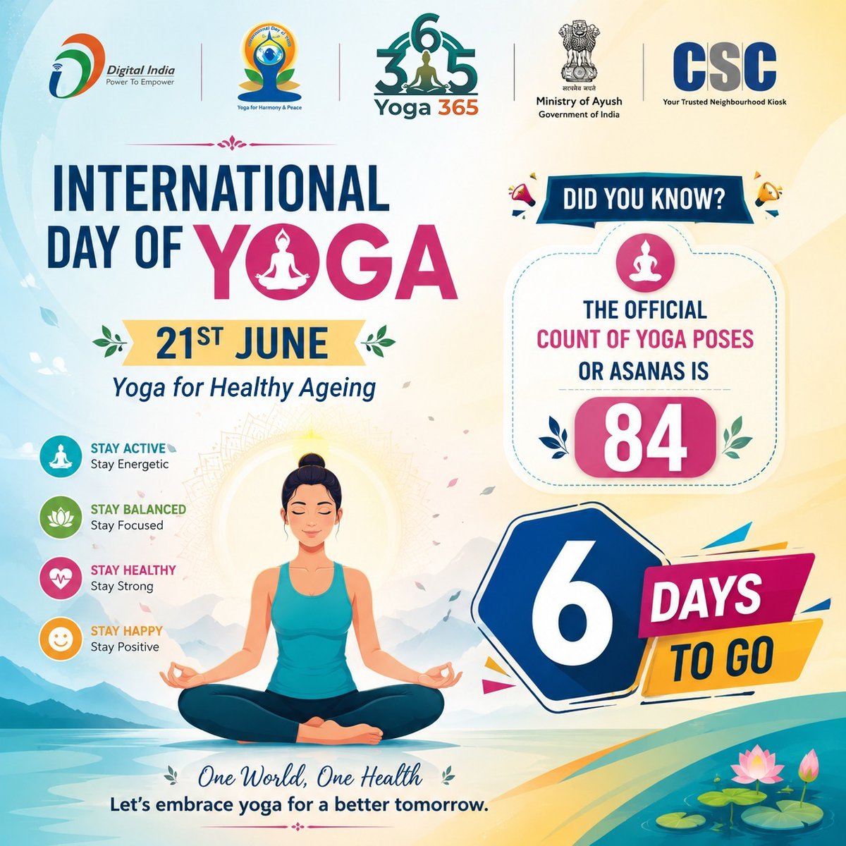 cscrajasthan's tweet photo. Yoga is India’s timeless gift to a world seeking healthier and more balanced lives. 🧘‍♂️

Join the movement &amp; celebrate #InternationalDayofYoga2026 with #CSCpeYOGA and #YogaWithCSC

Feel the change.

#CSC #IDY2026 #YogaForHealthyAgeing #IDY #Yoga365 #InternationalDayOfYoga https://t.co/vFrVUxz0Hh