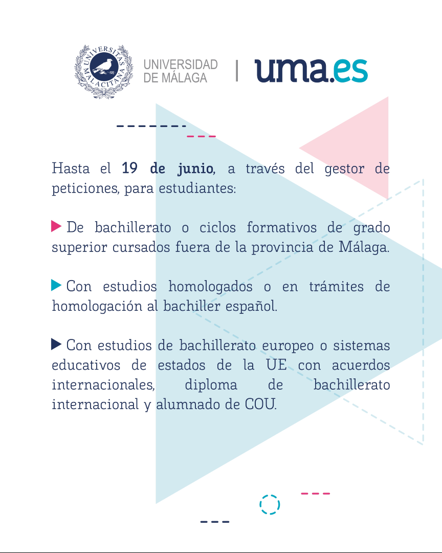 InfoUMA's tweet photo. ¿Te presentas a la 𝗣𝗔𝗨 𝗲𝘅𝘁𝗿𝗮𝗼𝗿𝗱𝗶𝗻𝗮𝗿𝗶𝗮? 👀 ¡No pierdas de vista los plazos de inscripción a las pruebas! ⬇️ 

⭐️ Toda la información en https://t.co/xDgc6JEEeY https://t.co/KtsW65qGIW