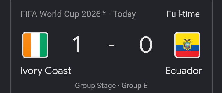 African_SON2's tweet photo. @thomasmlambo Ivory coast registering a win for the country and continent so proud of them https://t.co/m0wQOVwi7f
