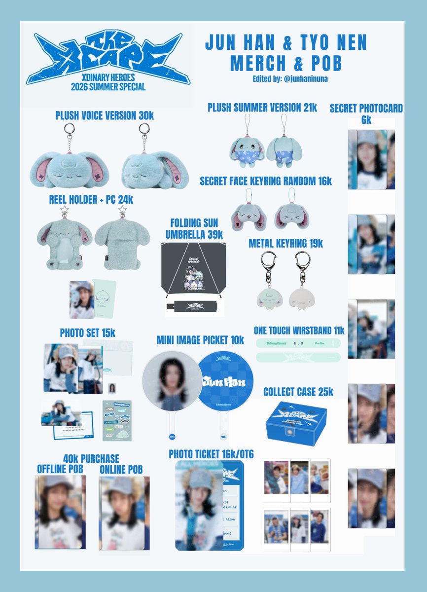 junhaninuna's tweet photo. Xdinary Heroes(์์ค๋๋๋ฆฌ ํ์ด๋ก์ฆ) 2026 Summer Special <The Xcape>
Jun Han ๐ฐ Tyo Nen
merchandise & POB
#JunHan #์คํ #TyoNen
#XdinaryHeroes #์์ค๋๋๋ฆฌํ์ด๋ก์ฆ
#XdinaryMonsters
#Summer_Special_Concert
#The_Xcape
#WE_ARE_ALL_HEROES https://t.co/FcRxCVgyNH