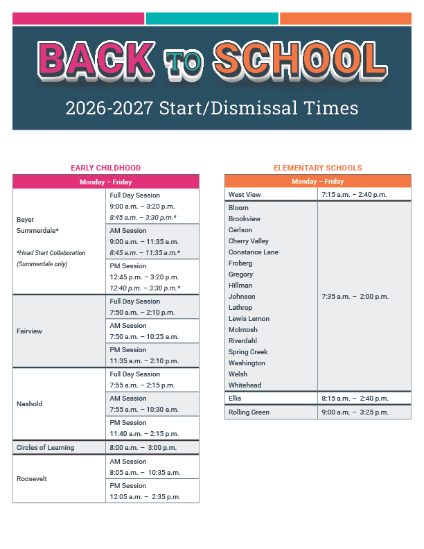 FalconsFlinn's tweet photo. The first day of school is about 8 weeks away for the 26-27 school year. Here is our academic calendar as well as our start &amp; dismissal times so that you can prepare and plan ahead. https://t.co/SzduyeUfca