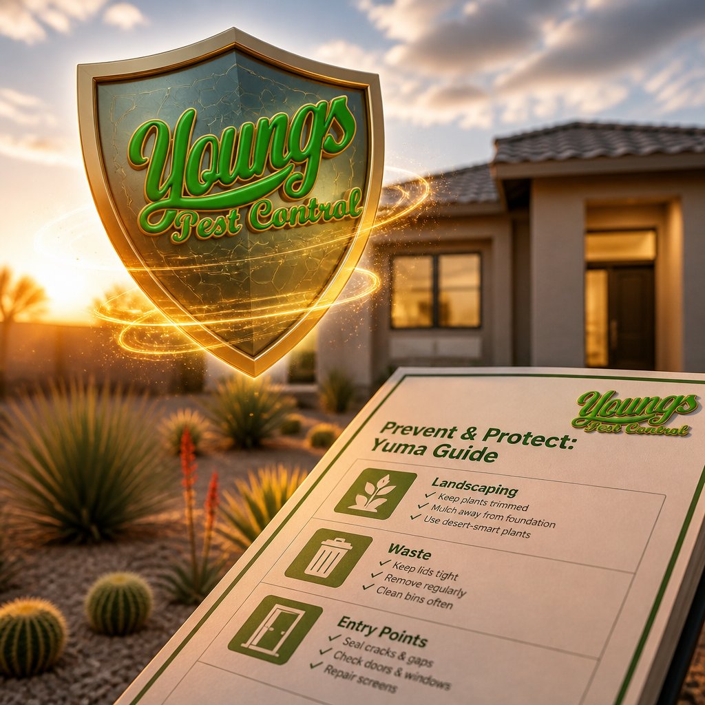 youngspest's tweet photo. Q: How do I pest-proof my Yuma property? A: Trim vegetation, seal gaps, secure waste—these reduce shelter and food for pests. Q: Why call pros? A: We inspect hidden entry points and save on costly treatments. Learn more: https://t.co/OY95TbPSj9 #YumaAZ #PestControl 🐜 https://t.co/YpCk8Q5gZ7