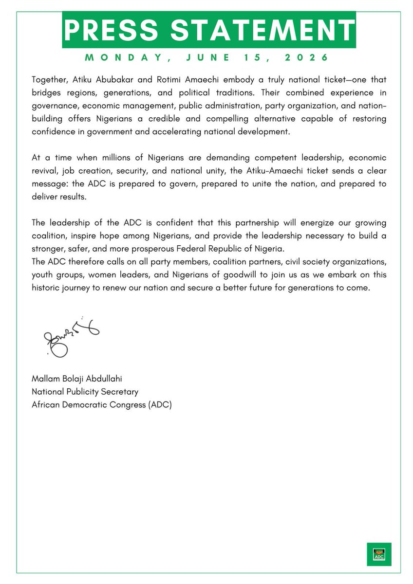ADCNig's tweet photo. Press statements. https://t.co/zcxL4mWpyK