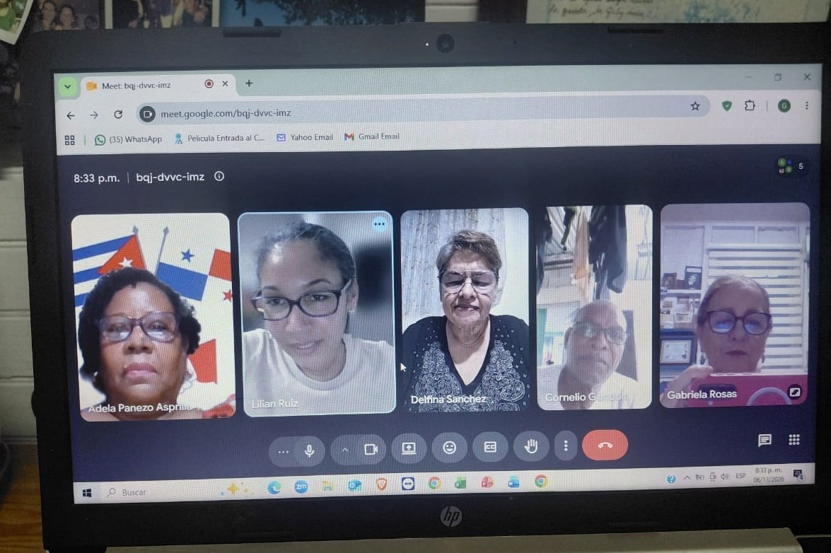 OficinaCuba's tweet photo. Coordinadora Nacional de Solidaridad con Cuba en Panamá, realizó reunión virtual con los capítulos provinciales, con el objetivo de puntualizar actividades de apoyo a #Cuba. #CubaNoEstáSola 
#CubaVencerá https://t.co/lrlQ9PvTWc