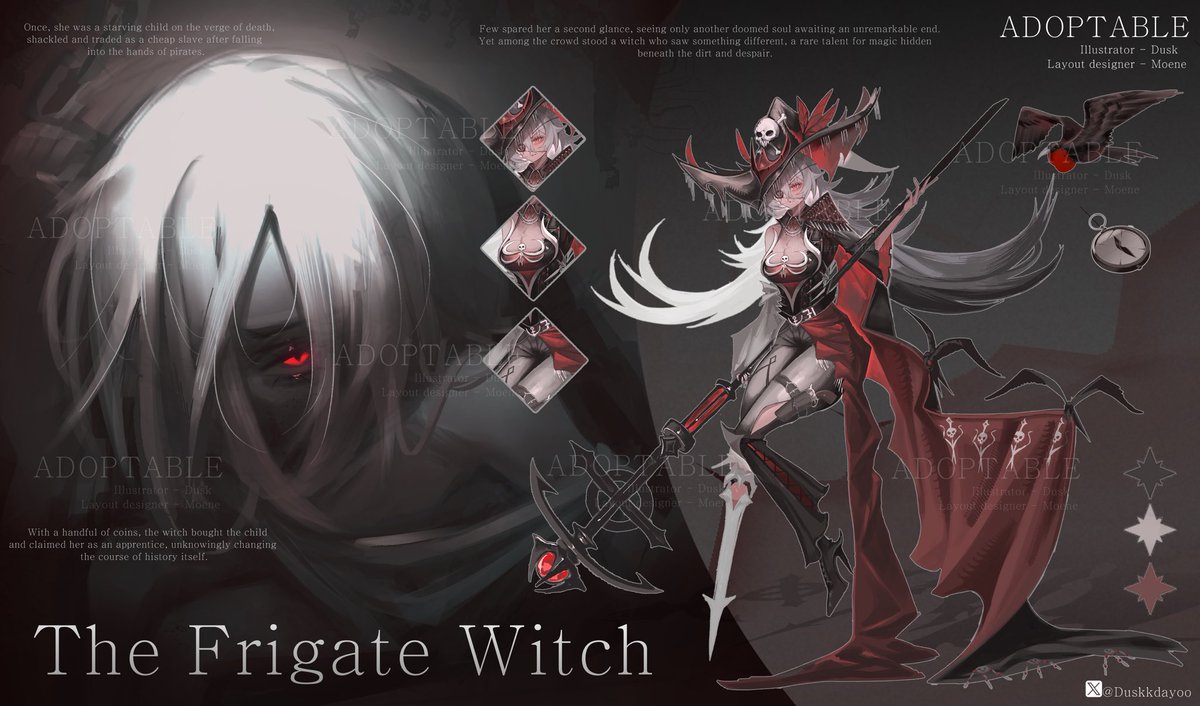 Duskkdayoo's tweet photo. [OPEN]ADOPTABLE#16 - Frigate witch #adoptable #characterdesign #Vtuber https://t.co/qq2SUEvoBa