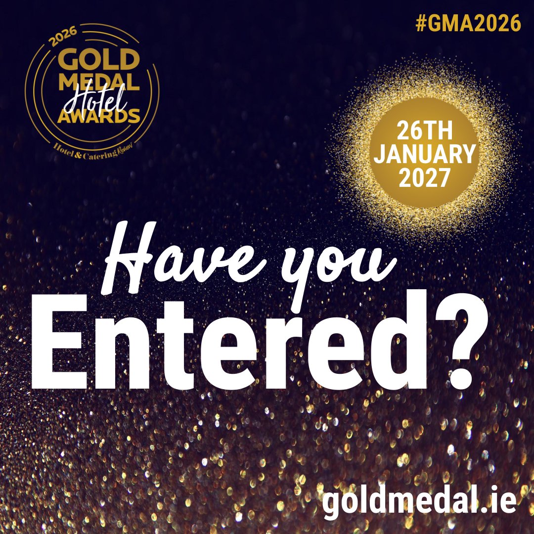 HC_Review's tweet photo. Could your business be Ireland's next Gold Medal Hotel Awards winner? 🏆

Entries for the Gold Medal Hotel Awards 2026 are now open!

⭐ Entries close: 7th August 2026
🎉 Winners announced: 27th January 2027

Enter today! 
https://t.co/KO2uvYmD9t 

#GMA2026 https://t.co/3VaSF4GuUG