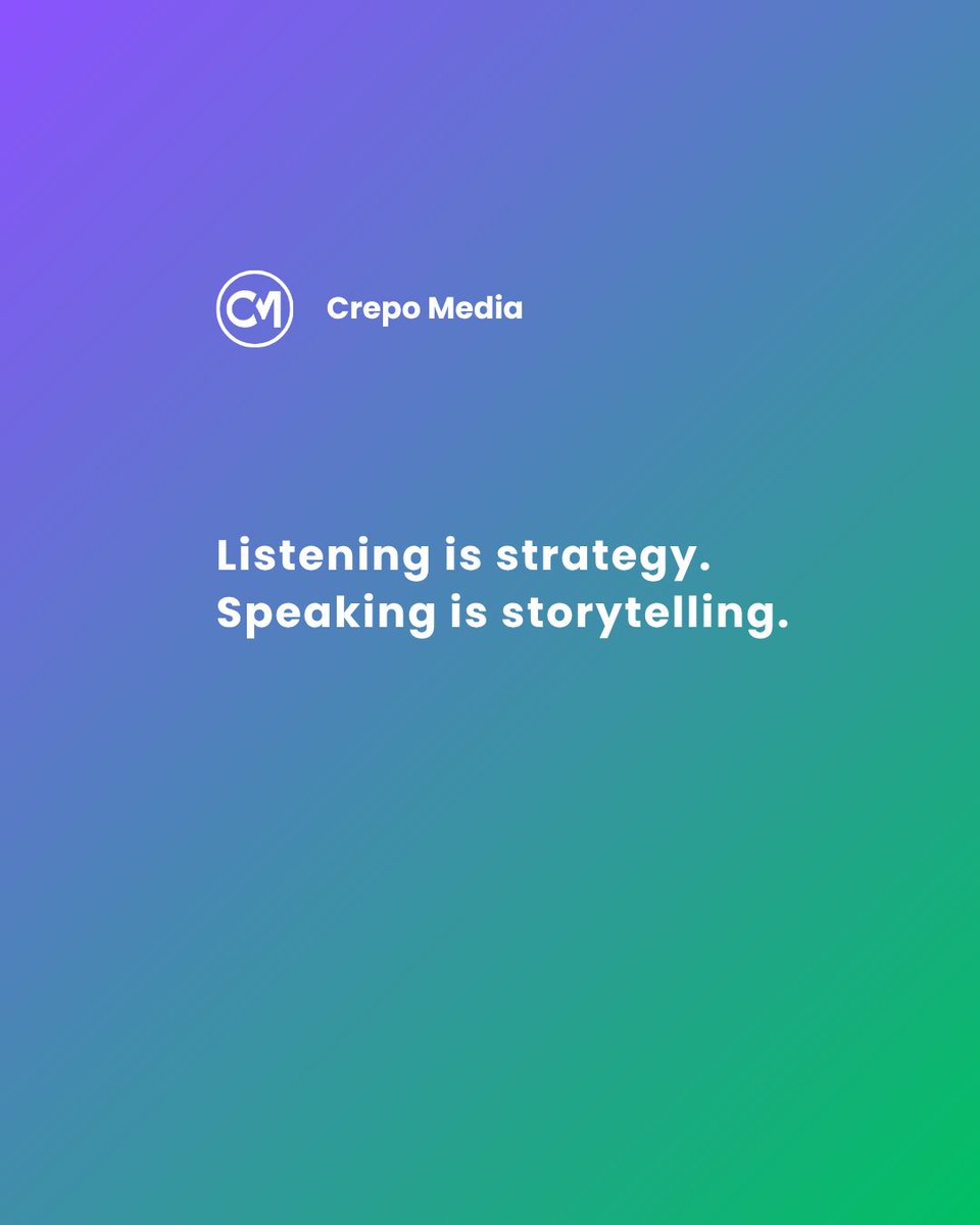 Crepomedia's tweet photo. Brands rarely fail because they say the wrong thing.
They fail because they never listen to what people are already saying.

Swipe through to see why listening is your greatest PR strategy 👉

#CrepoMedia #BrandListening #StoriesOverSlogans #StrategicStorytelling https://t.co/jF2dJbvZfx