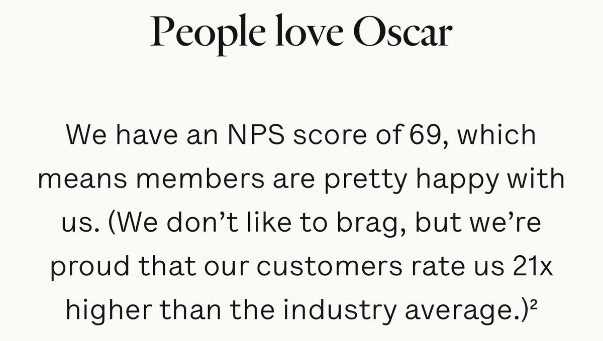 bEz1023's tweet photo. Well said. Hard to argue against the leverage AI has created for $OSCR - members & revenue have exploded and employee count hasn’t. Despite this - members rate their experience significantly higher than the industry average. 

Explosive growth + member retention = disruptor for years to come.