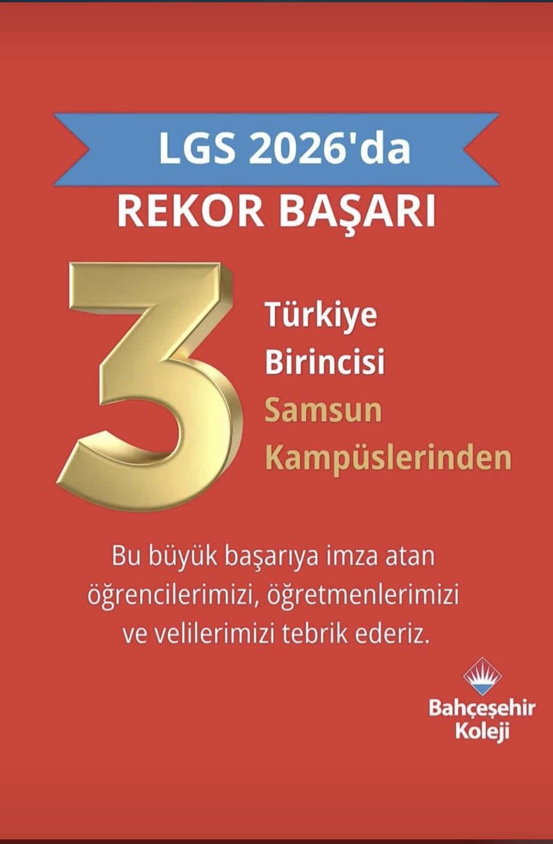 ozhan_c's tweet photo. Bahçeşehir Koleji Samsun Kampüsleri yine her zamanki gibi... 2026 LGS’de 3 öğrencimiz tüm soruları doğru yanıtladı, tebrikler çocuklar👏🏻👏🏻👏🏻
#lgs2026
#bahçeşehirkolejiatakumkampüsü
@Savas_BOYAR https://t.co/MP4j6brUXT
