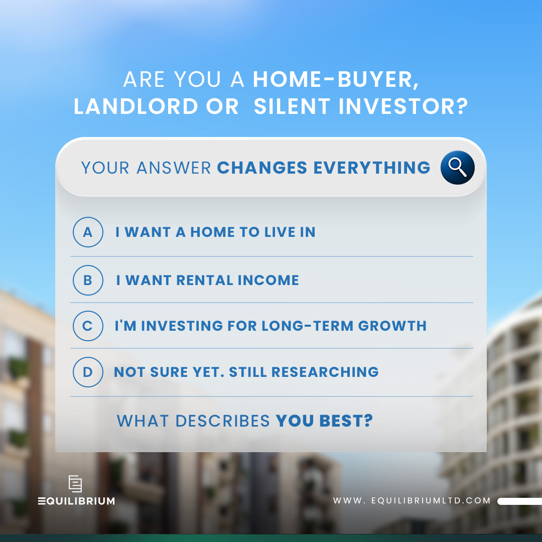 EquilibriumGH's tweet photo. In Real estate, there isn't a one-size-fits-all. Your goals are personal, and that is why we show up with tailored solutions for you.

Tell us what your goals are, and we have units that can help you achieve them.

#realestate #Accra https://t.co/ejJMkMaNOJ