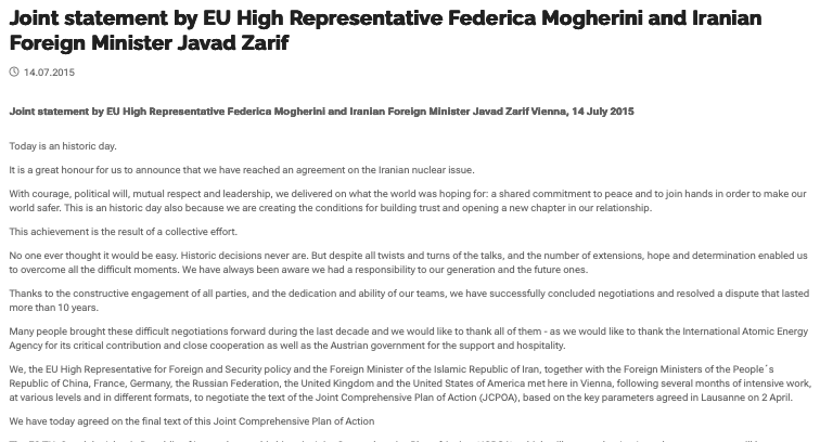 james_acton32's tweet photo. We still don't have the text of a deal. Very different from the transparency surrounding the JCPOA, which was released in full along with the Mogherini-Zarif joint statement announcing negotiations had concluded. https://t.co/QVBlpp63DL