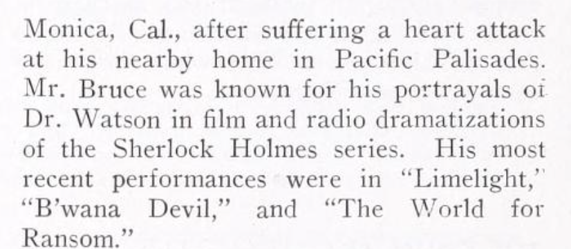 WallaceReid_'s tweet photo. William Nigel Ernle Bruce (4 February 1895 – 8 October 1953) #obit https://t.co/CT56z6Z5p9