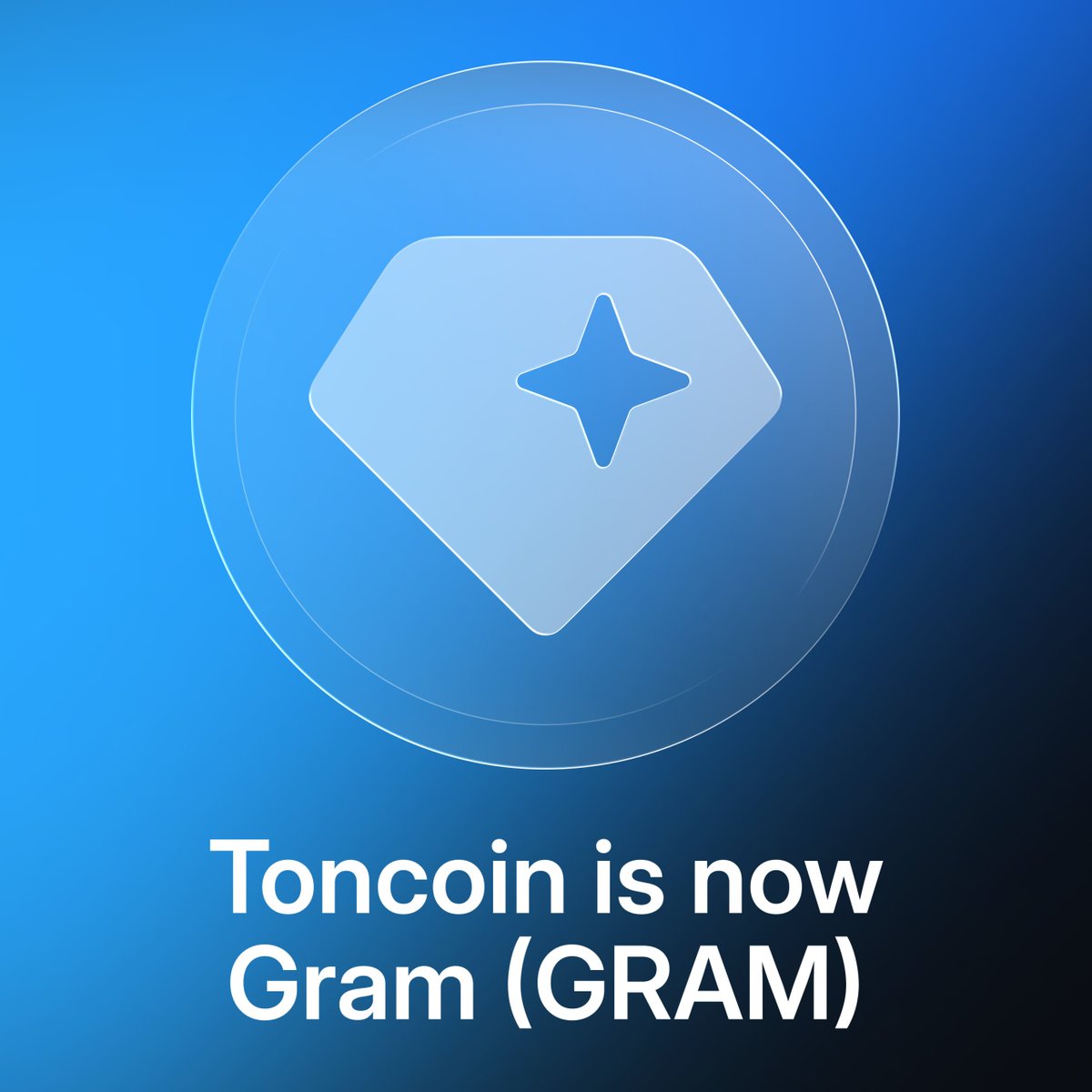 tonkeeper's tweet photo. Toncoin is becoming Gram 💎

The community voted in favor. Step 4 of MTONGA

What's changing: token name (Toncoin → Gram) and ticker ($TON → the-open-network:native).

What's not: the blockchain (still TON), your balances, addresses, seed phrases. No swap. No migration.

⚠️ Anyone telling you to "migrate TON to GRAM" is running a scam.

Welcome back, Gram💙

Open Tonkeeper → https://t.co/HCYtfppE5v