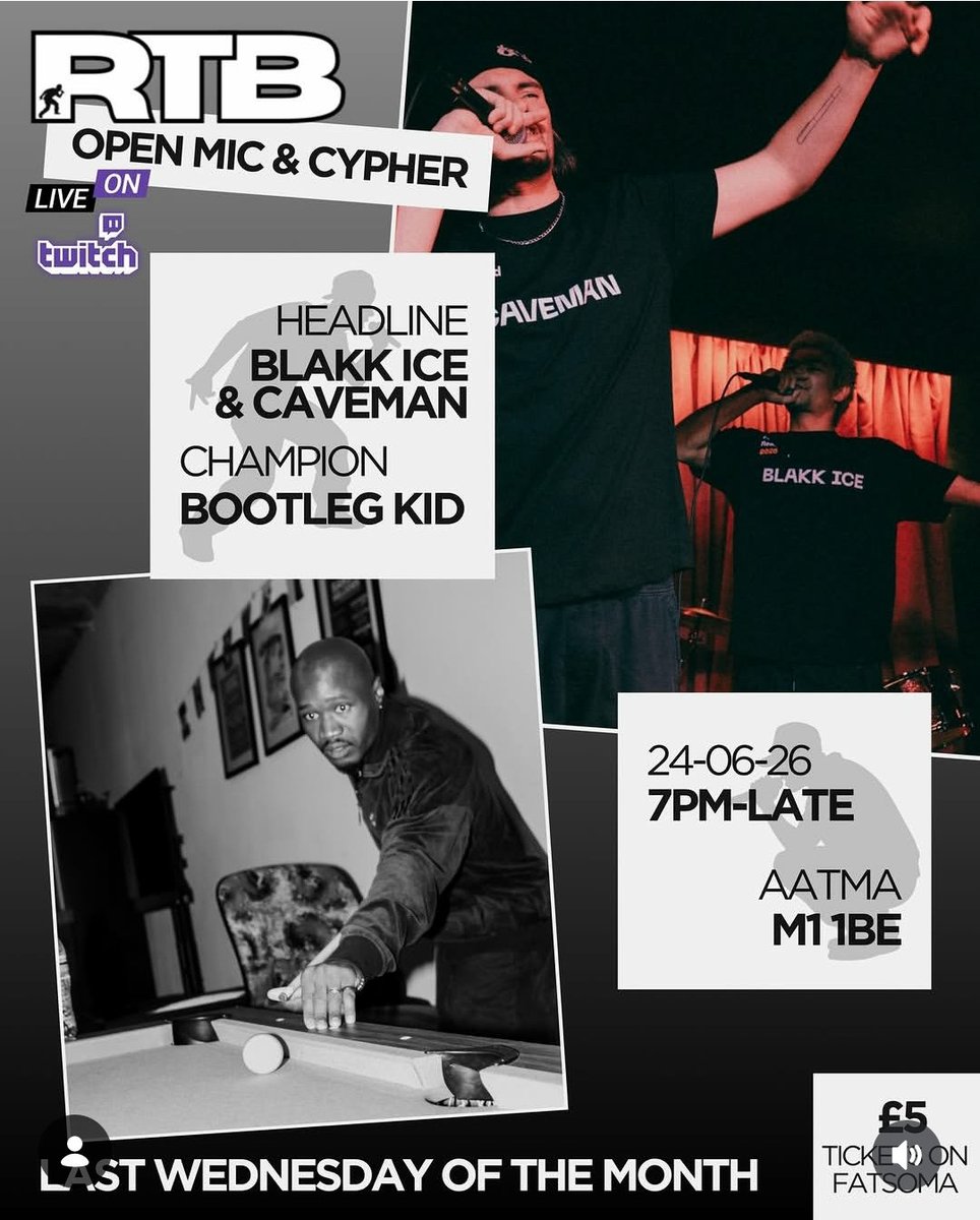 Cavemanm8's tweet photo. Ice &amp; Cave 
Bootleg Kid 

📅 24 Jun
📌 Aatma
🎟 £5

If you're not local you can catch the show live on Twitch https://t.co/wzEIvil7N5