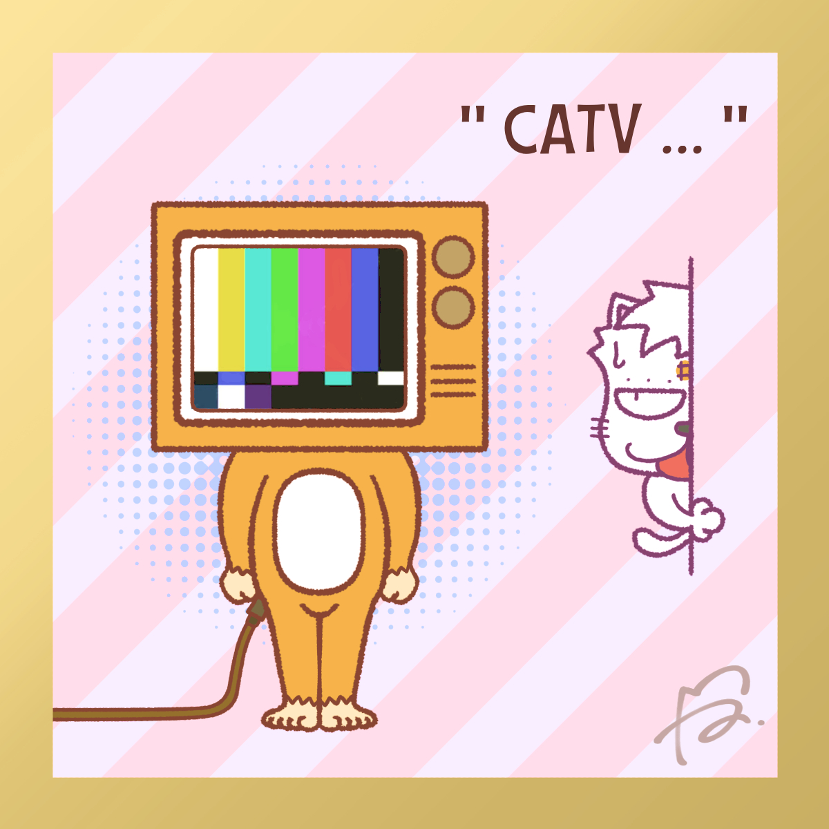 tm2_drawing's tweet photo. ケーブルテレビになってる📺✨ 
（イラスト再掲💦）
#イラスト 
#今日は何の日 
#ケーブルテレビの日 https://t.co/WhKhU4GeR4