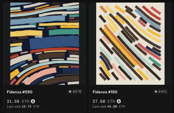 MimemiMinami's tweet photo. Wow, the two cheapest Fidenzas are both Soft Shapes, one of my favorite traits... I think we are gonna see a few more sales today. https://t.co/c0Tn2Xx5oJ