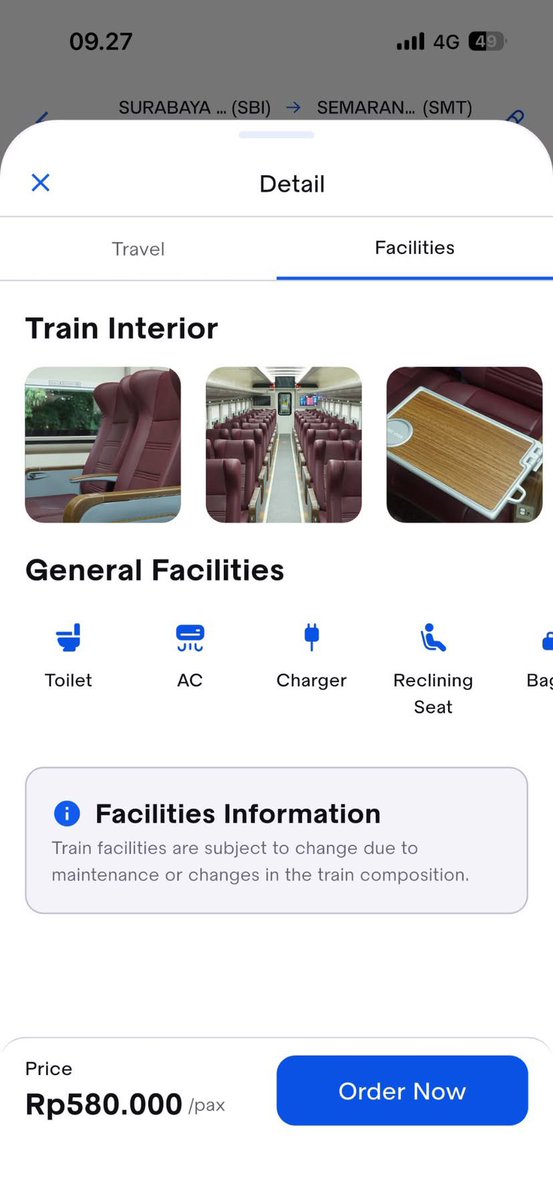 LambeSahamjja's tweet photo. KAI bener2 dengerin keluhan dan saran dari customer2nya lohhh asli
di KAI Access sekarang udah bisa lihat kursinya. Jadi gak bingung lagi ini harus lit google bentuk kursinya apa tiap kereta https://t.co/PUm0flfKBp