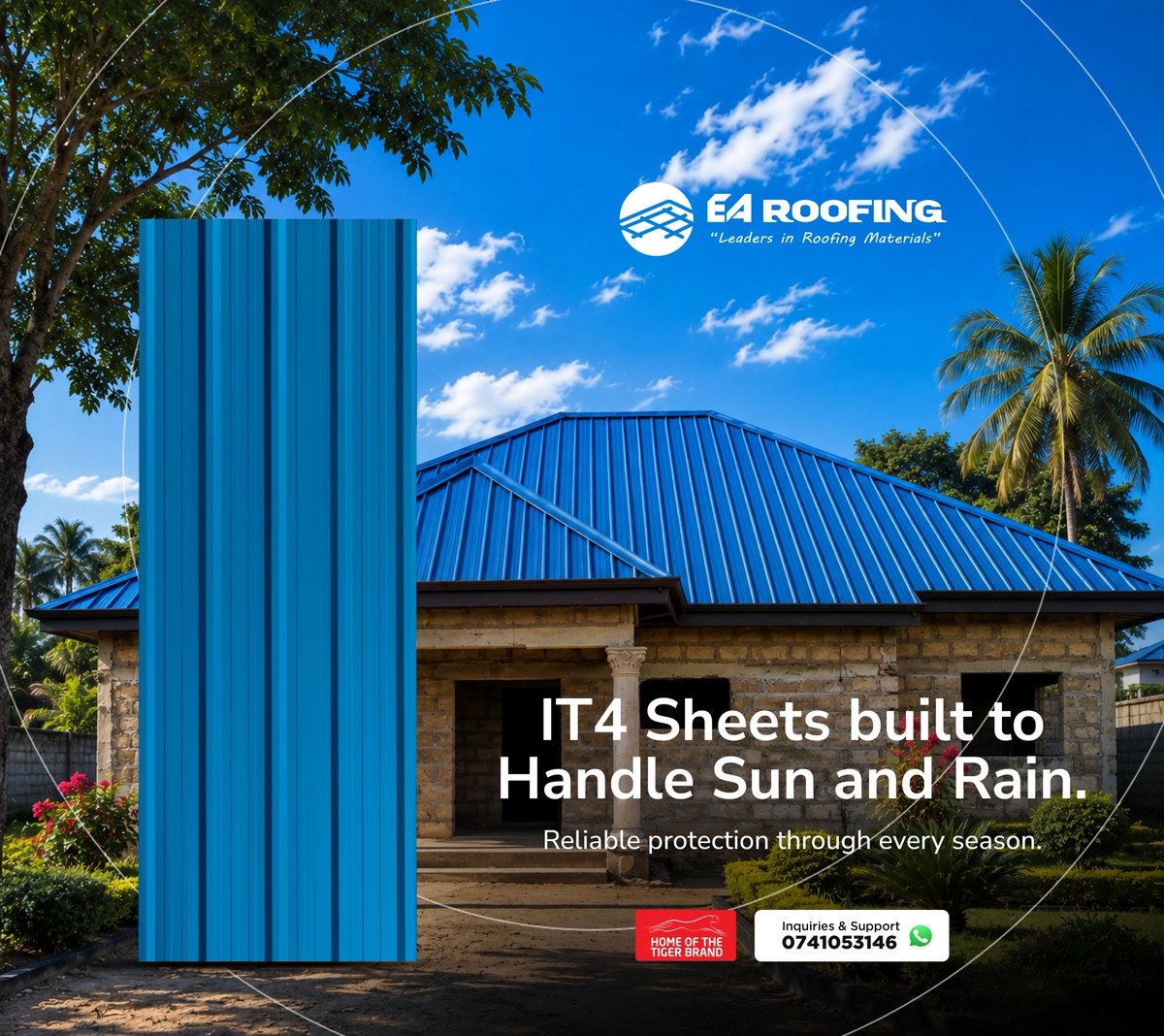 EaRoofing's tweet photo. Every season brings its challenges, but your roof shouldn't be one of them. IT4 Profile Sheets are designed to withstand harsh sunshine, heavy rains, and everything in between while maintaining their strength and appearance. WhatsApp us 0741053146 today.
#EARoofing #IT4Sheets https://t.co/3f4t23FWf1