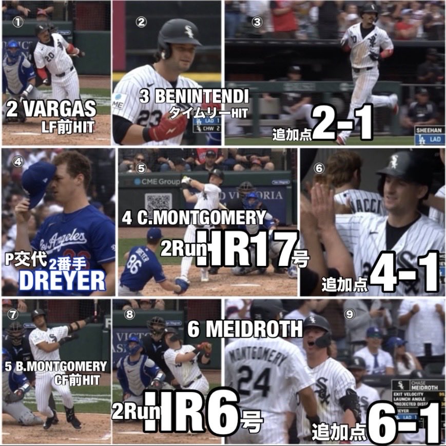 Pedro12715248's tweet photo. ホワイトソックス6-4ドジャース【3戦目2026/6/15日本時間】#ColsonMontgomery #SamAntonacci #ChaseMeidroth #AlexFreeland https://t.co/xzqJ2SXiIF
