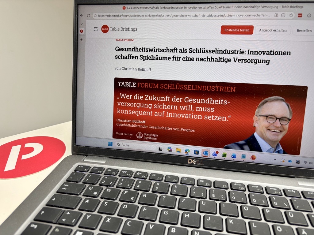 Prognos_AG's tweet photo. Die industrielle #Gesundheitswirtschaft ist ein Stabilitätsanker für Deutschland. In einem Gastbeitrag für @TableBriefings zeigt Christian Böllhoff, wie Innovationen Kosten dämpfen, Versorgung verbessern und über 40 Mrd. € Nutzen pro Jahr schaffen. 
👉 https://t.co/t8zDM8wj3H https://t.co/FzGyt0EFJy