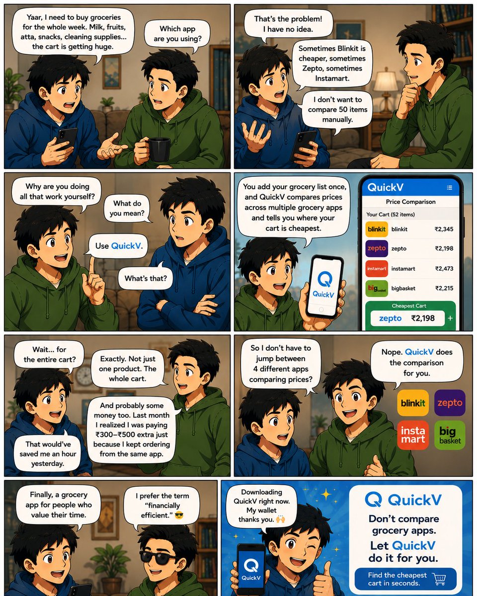 quickvapp's tweet photo. Comparing grocery apps item by item?

QuickV compares them for you.

Add your cart once, check prices across multiple apps, and find the cheapest cart in seconds.

More savings. Less effort.

Download QuickV and shop smarter.

#QuickV #savings https://t.co/nO8AAD5u0p