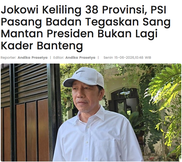 PostingnewsId's tweet photo. Jokowi Keliling 38 Provinsi, PSI Pasang Badan Tegaskan Sang Mantan Presiden Bukan Lagi Kader Banteng https://t.co/wiXU31miaX https://t.co/EbNnOXaDjI