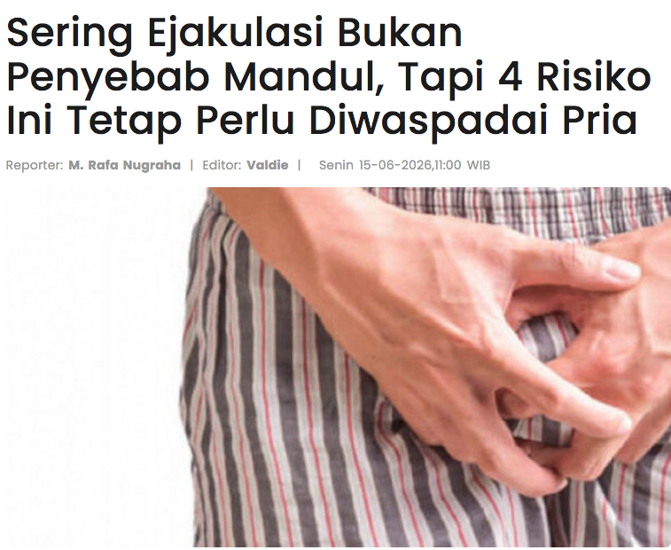 PostingnewsId's tweet photo. Sering Ejakulasi Bukan Penyebab Mandul, Tapi 4 Risiko Ini Tetap Perlu Diwaspadai Pria https://t.co/kAXJkcOB4O https://t.co/cnXHqmKG3K