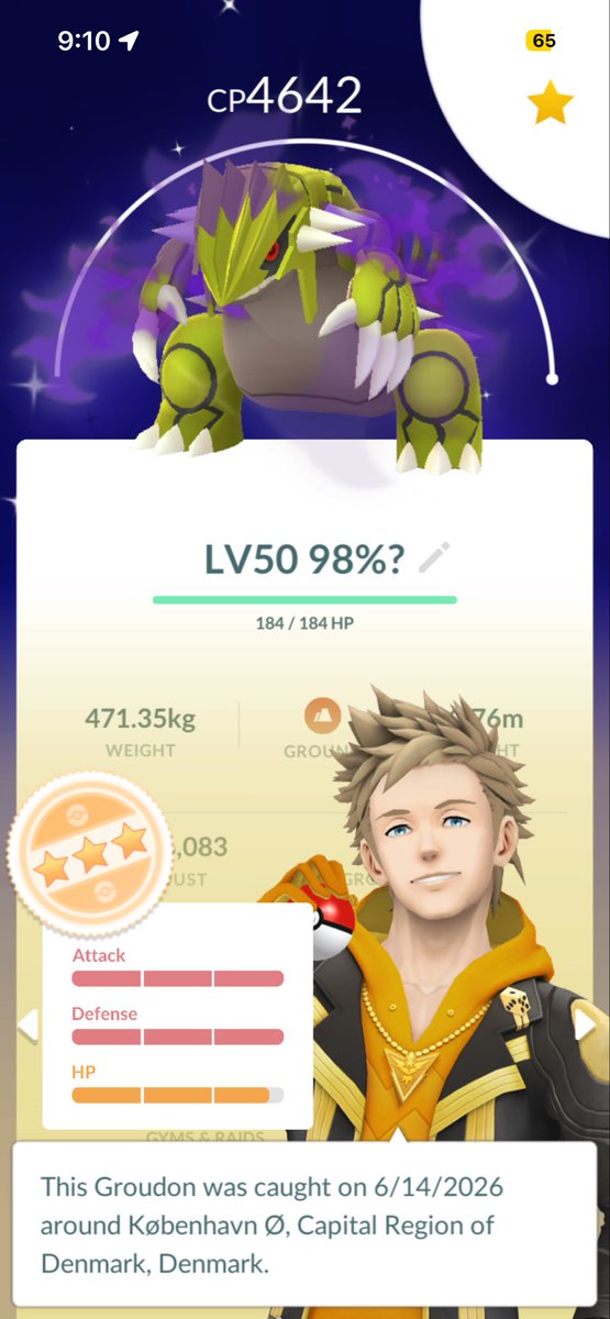 chili71496's tweet photo. @brandontan91 First in person event, got rewarded with a Shadow Shiny Groudon 98% and a Shadow Hundo Kyogre with BG https://t.co/BAbHcE86GB