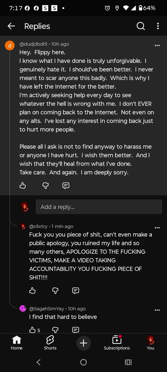 itzclixtry's tweet photo. @Source_SFM @Mistymayhem2826 @Roxi_SFM Yeah but there is already a website dedicated to it, and multiple people speaking out on their behalf.

The proof is in the pudding, correct timeline or not, and he even admitted what he did was wrong. https://t.co/Yj4I2CxtzA