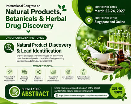 NP_Discovery's tweet photo. ๐ฟ Explore Natural Product Discovery & Lead Identification, one of the key scientific topics at the International Congress on Natural Products, Botanicals & Herbal Drug Discovery!
๐
March 22โ24, 2027 | Singapore & Online
Submit your abstract: https://t.co/mVxr1DZT14
#NPDiscovery https://t.co/5kN0owPvrH