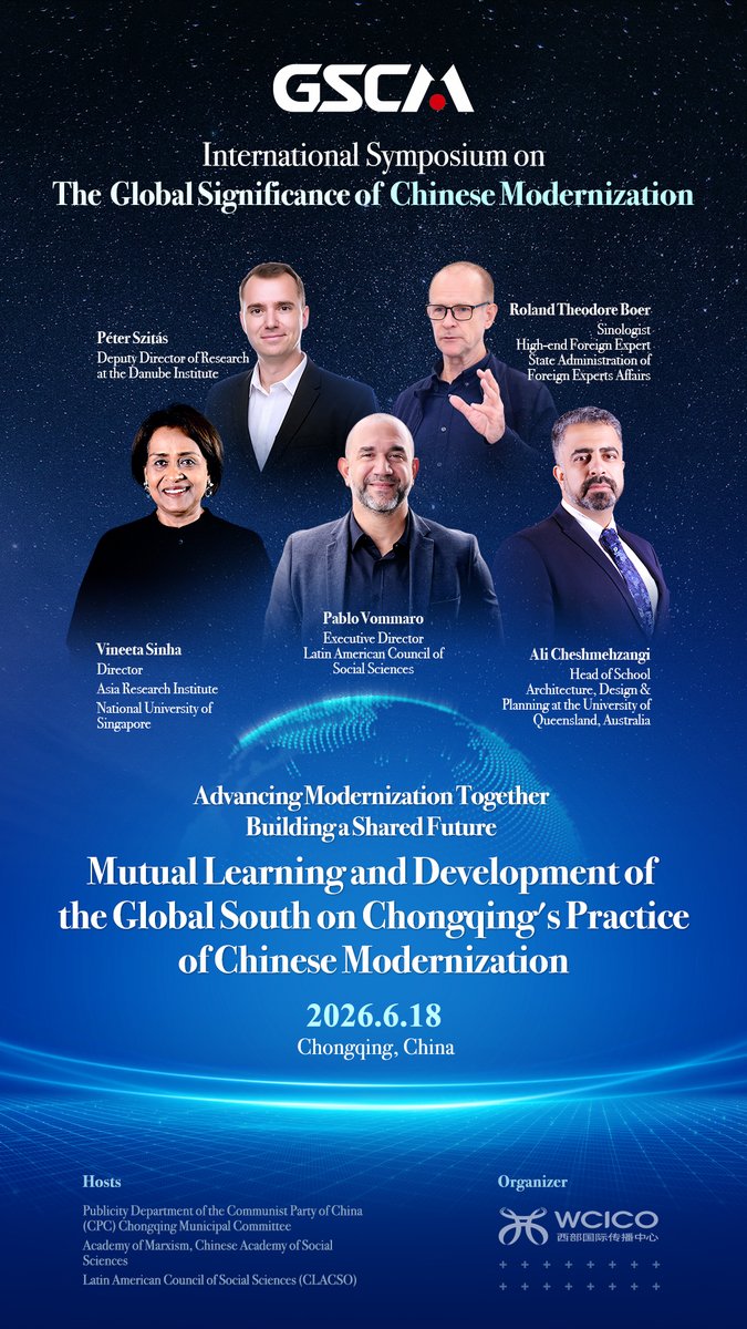 BridgingNews_'s tweet photo. Global and Chinese experts convene in #Chongqing this June 16-18 to explore Chinese modernization’s global meaning.🇨🇳🌏

Field visits, book exhibitions, and seminars will show how local practices advances the shared future of the #GlobalSouth.
Tune in for our reporting! https://t.co/FaBI4mQeHP