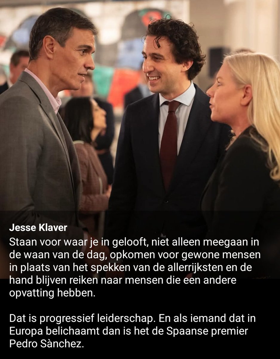 SandeRuby10's tweet photo. Hierom? Corrupte Pres. Sánchez is Jesse Klaver's Grote Voorbeeld. Geen slecht nieuws over Links 🙈
#PRO🥀 #TwoTierMedia 🇪🇸⚖️ https://t.co/Y2KS7nKh5b