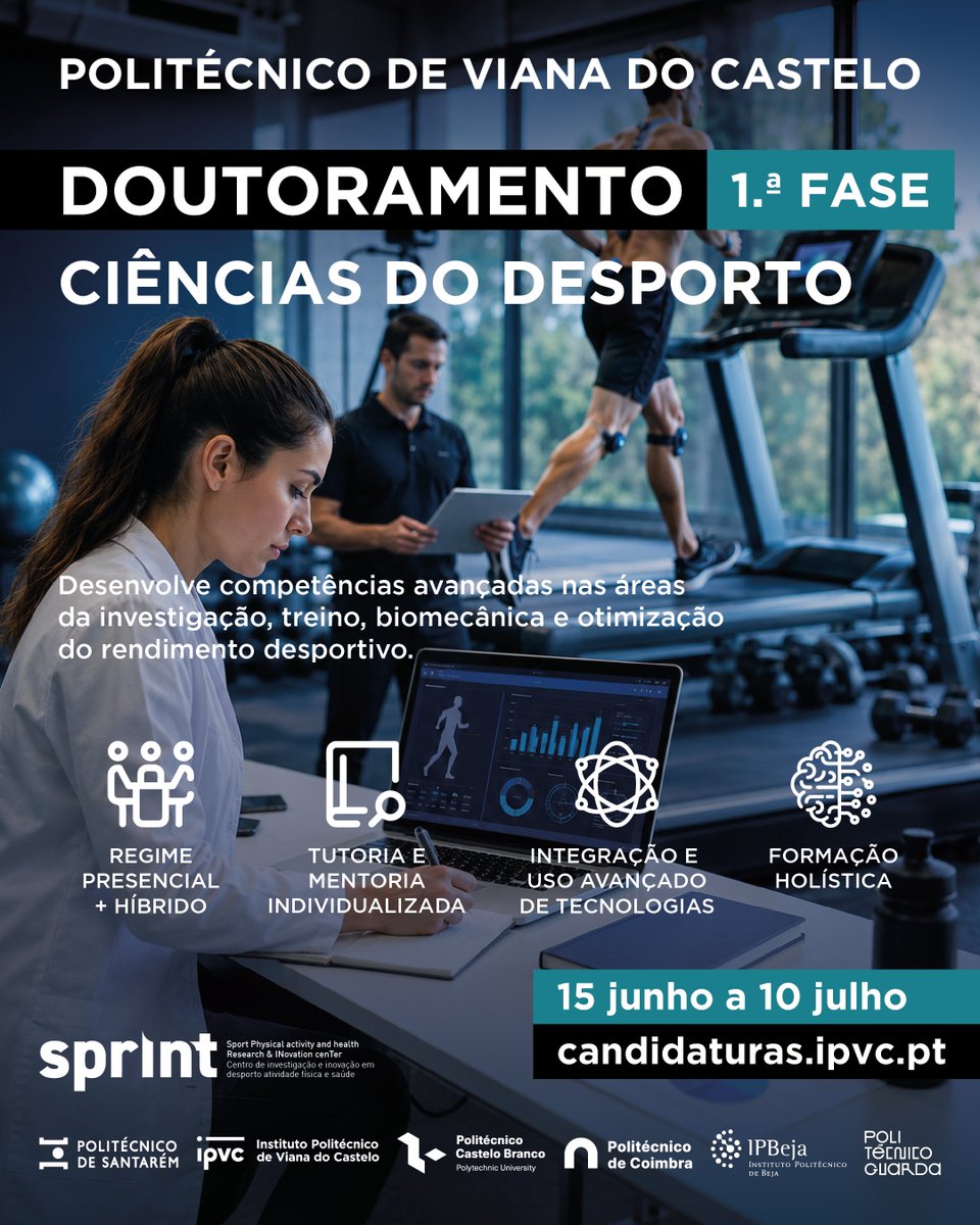 unipvc's tweet photo. Doutoramento em Ciências do Desporto

Queres aprofundar a tua investigação e contribuir para o avanço do conhecimento na área do desporto?

1.ª fase de candidaturas: 15 de junho a 10 de julho

https://t.co/c9sNbOqLzv

Sabe mais: https://t.co/qz7GUe958a 

IPVC o teu ⚫ de partida! https://t.co/feJZrZyNfW