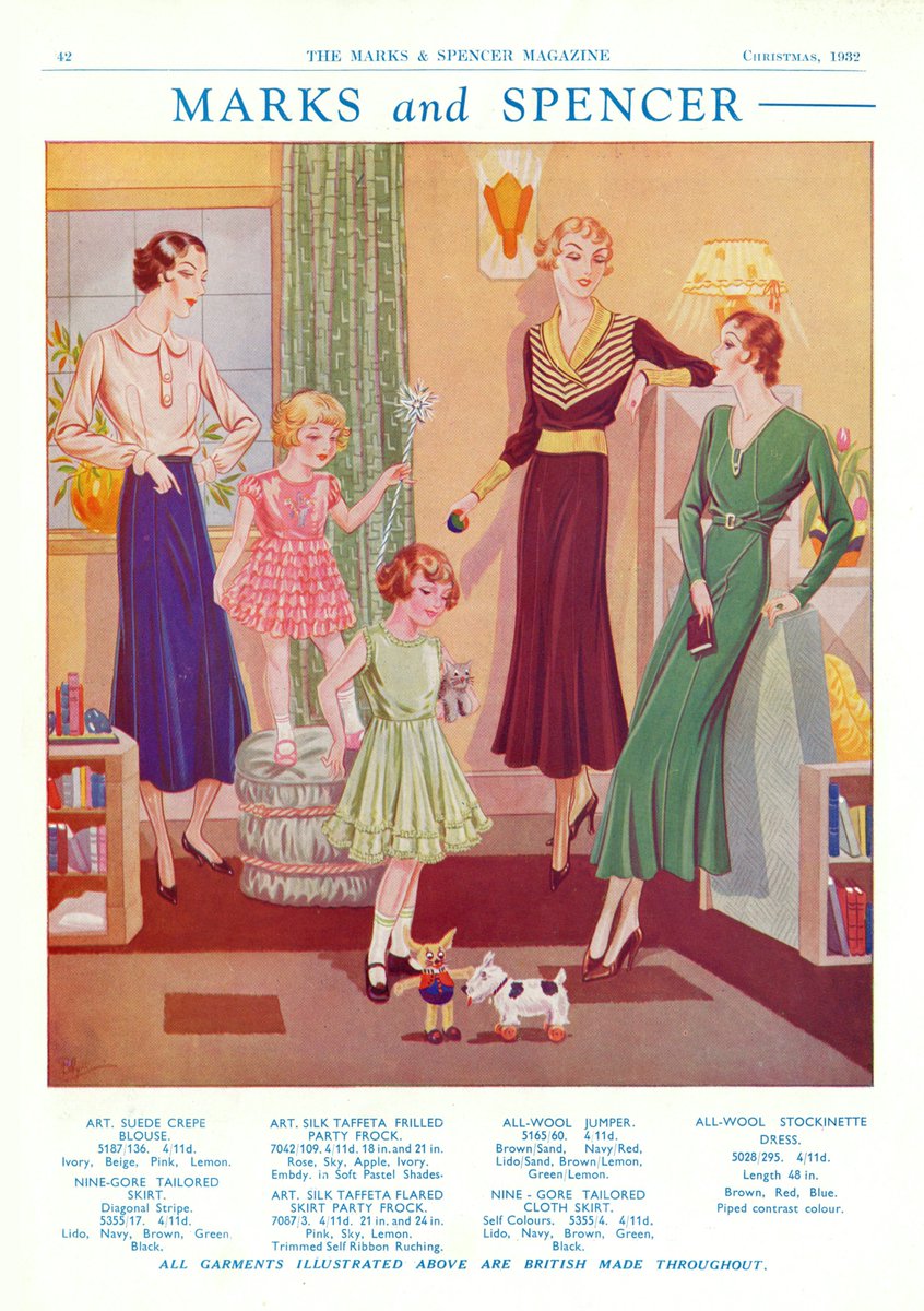 MandSHeritage's tweet photo. There are some brilliant examples of fashion illustration in the collection, including this advert that appeared in the Marks &amp; Spencer Magazine, 1932. 

It's this week's #archivefavourite https://t.co/L8eEvP1Cun