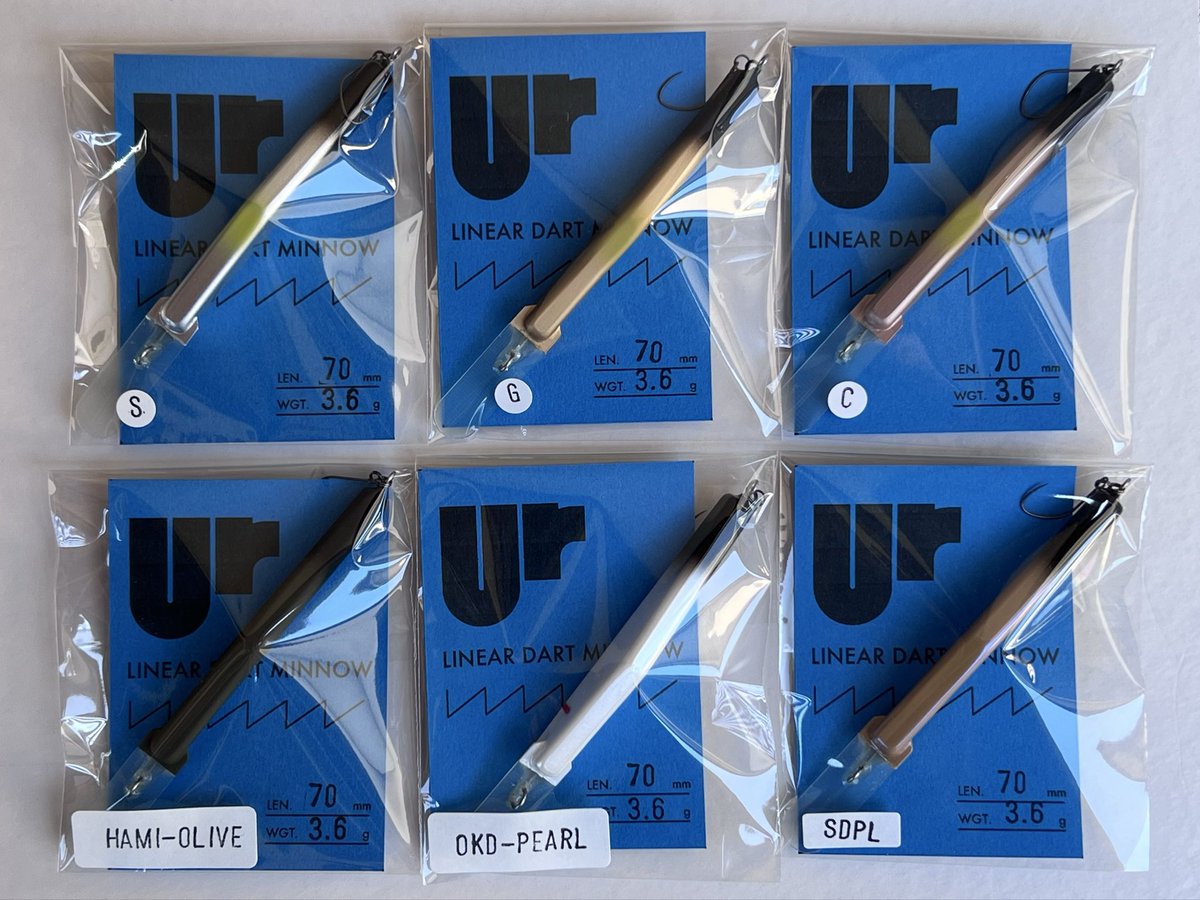 UMPLEXjp's tweet photo. 【納品のお知らせ】

アングラーズショップマニアックス様に、リニアダートミノー・Ur（ウル）を納品させていただきました。

水中を射抜くようなシャープな直進ダートが特徴のダイビングミノーです。

ありがたいことに、各地から釣果報告いただいております。

ご検討中の方は、ぜひこの機会にお試しください。

通信販売もご利用いただけますのでよろしくお願いいたします。
マニアックス様のページ上で〝UMPLEX〟で検索をかけていただくと表示されます。

#Urウル #UMPLEX #リニアダートミノー #ミノー