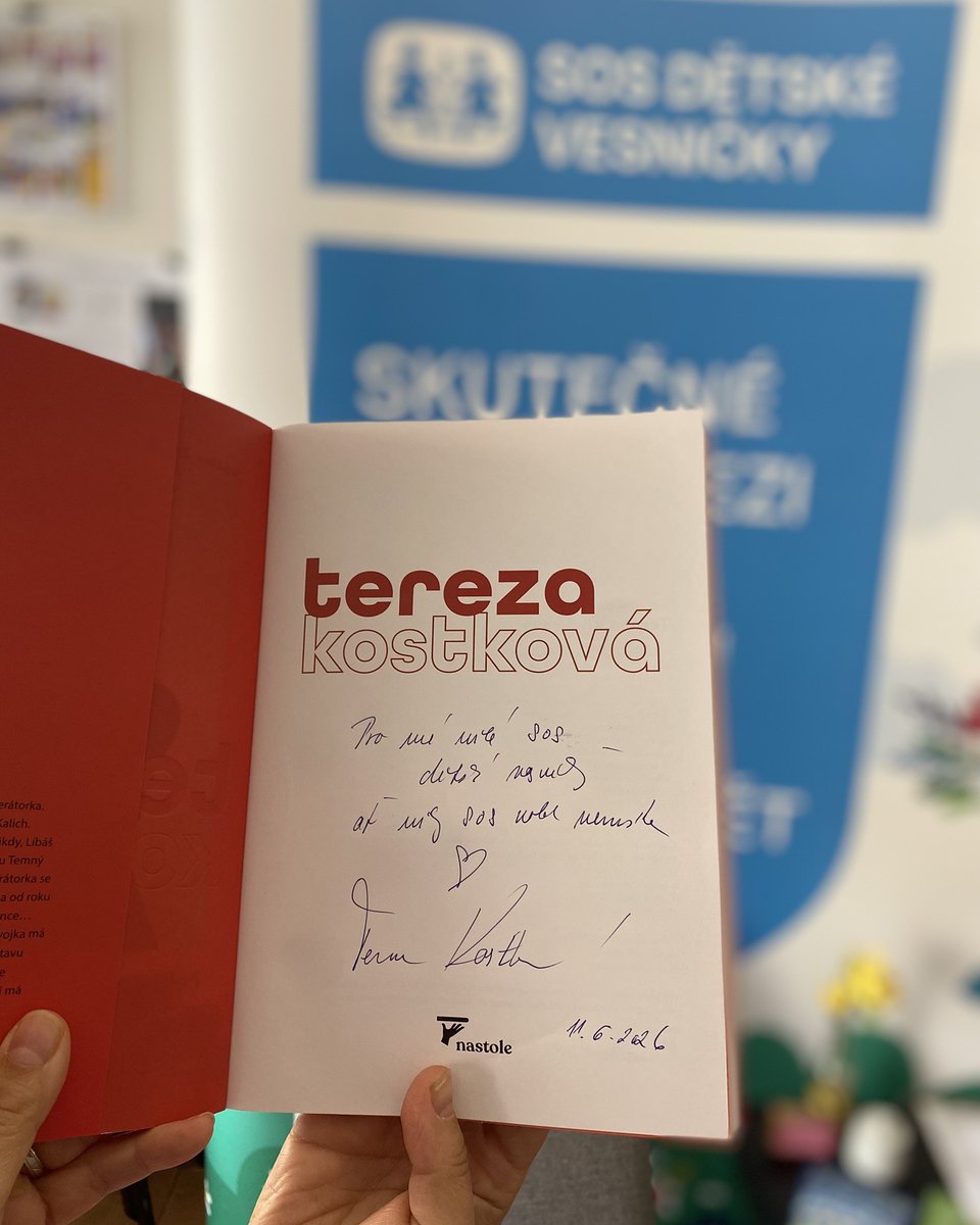 SOSvesnicky's tweet photo. Celý červen nás můžete podpořit v Café Nezisk v Praze, kde probíhá výstava o práci SOS dětských vesniček. 💙

K zakoupení jsou i podepsané knihy naší ambasadorky Terezy Kostkové Řekla bych. Výtěžek pomůže ohroženým dětem.

Děkujeme Tereze Kostkové i Café Nezisk za podporu! https://t.co/xn86mr76X4