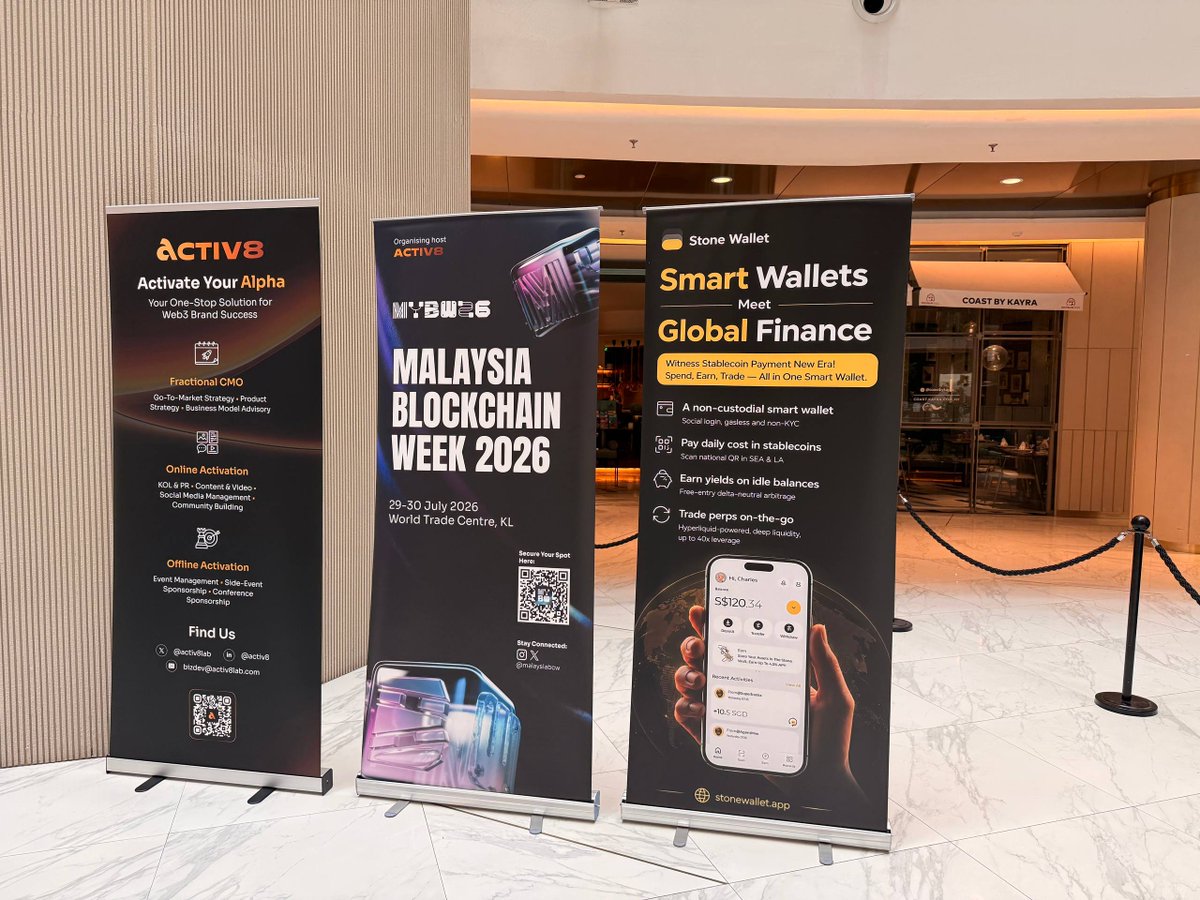 stone_wallet's tweet photo. 🇲🇾 Great meeting the Web3 community at Malaysia Blockchain Week!

We had the chance to connect with builders and traders, while showcasing Stone Wallet's key features — crypto payments, Perp trading, and yield opportunities.

Thanks to everyone who stopped by and tried Stone Wallet. 🚀