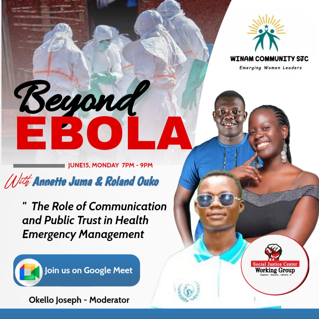 social_wg's tweet photo. Effective communication and public trust are critical in managing health emergencies. Join us for BEYOND EBOLA conversation with @AnnetteDiana &amp; Roland Ouko as we explore lessons on risk communication, community engagement, and emergency response. 
https://t.co/EisjaZr5v0 https://t.co/ajMDNugfcA