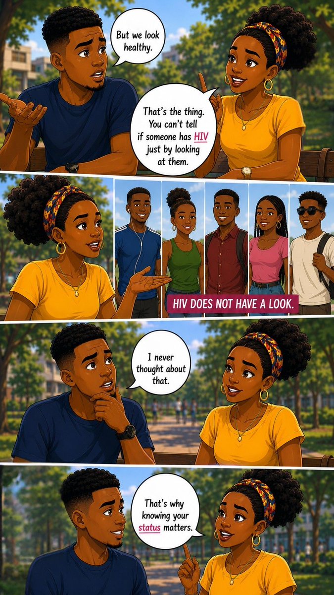 HFFG_Ghana's tweet photo. 📱 “Kojo, can we talk tomorrow? It’s important.”
One message. One sleepless night. One conversation that matters.
Through Ama and Kojo’s story, this carousel highlights key HIV facts everyone should know. 👇 (1/2)
#KnowYourStatusGetTested #HIVPrevention #HIVTesting #EndHIVStigma https://t.co/dwoGHO2x5S