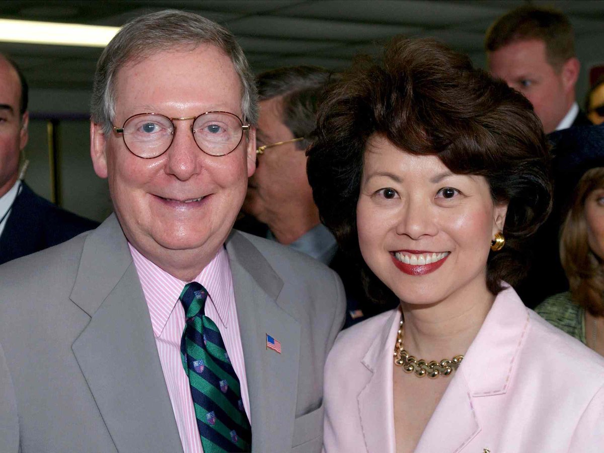 SholdonDaniels's tweet photo. We now know that China has been using spies in all levels of American life since the end of WWII. 

So, who has been pulling Mitch McConnell’s strings all these years?

Here he is pictured with his wife. https://t.co/xu2J2iCzum