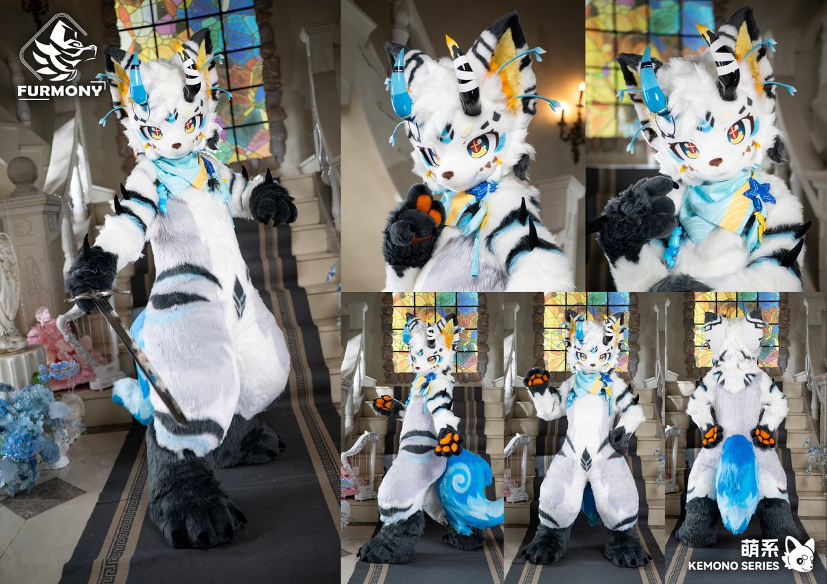 furmony's tweet photo. 「New Commission Finished」  
"The 'spirit' of the Holy Spirit, the 'evening' of the setting sun.
Born of spirit, walking with the evening."
Thanks for the trust from @YuzukiSan__

#furmony #furry #fursuit #鸿萌造物 https://t.co/ypqjaHzrRU