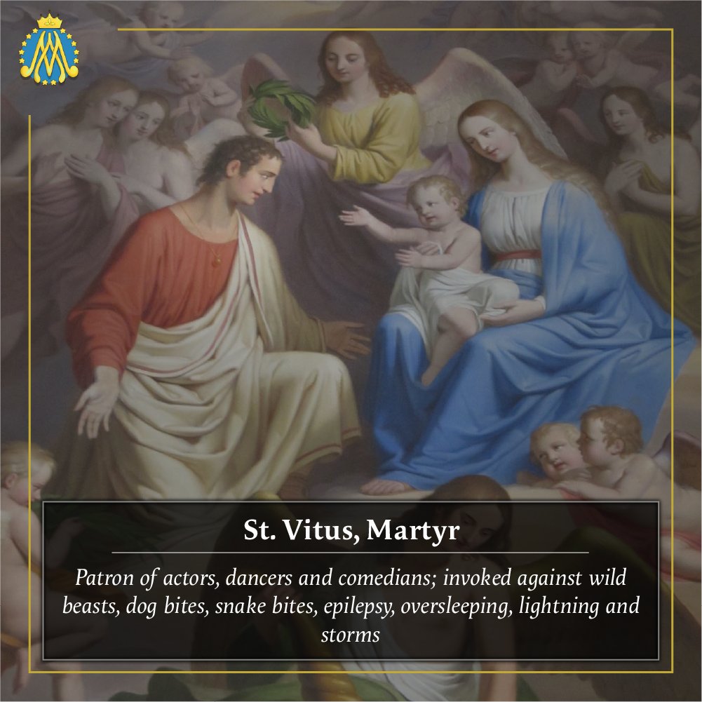 Underthemantle's tweet photo. Patronage of St. Vitus, Martyr. Feast Day: Jun 15. https://t.co/Iz5MBtsesF