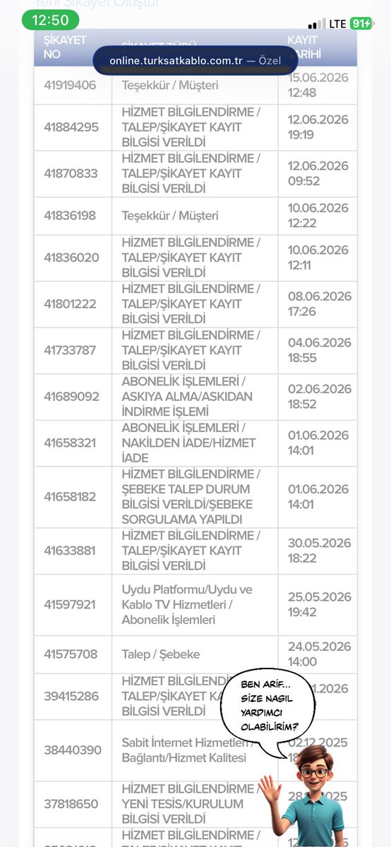 cnytozer's tweet photo. @TurksatAsistan @turksatkablo @turksat 24.05.2026 gününden bu güne kadar hizmet alamıyorum .Bu yüzden cayma bedeli ödemeden Sözleşmemi fesih etmek istiyorum.(ayıplı hizmet ).İlgi sıfır! https://t.co/T0vTljltCN